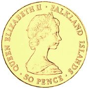 (№1983km19b) Монета Фолклендские Острова 1983 год 50 Pence (150-летию британского правления)